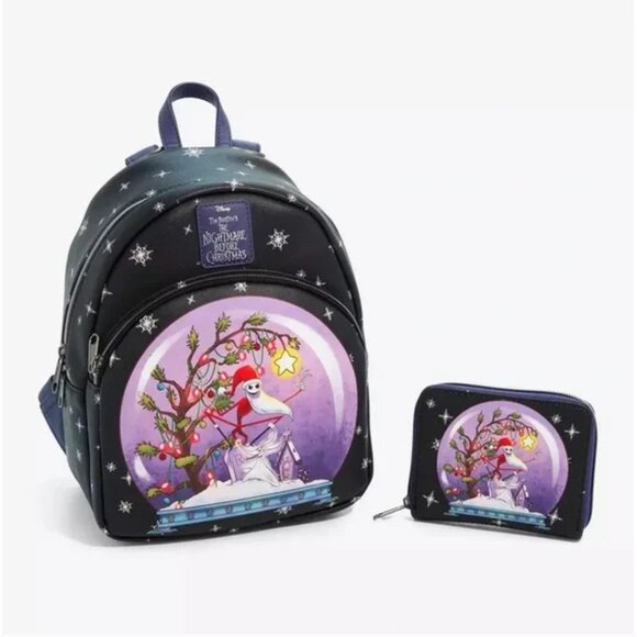 NWT Loungefly Nightmare Before Christmas Jack Snow Globe Mini Backpack & Wallet main image 5